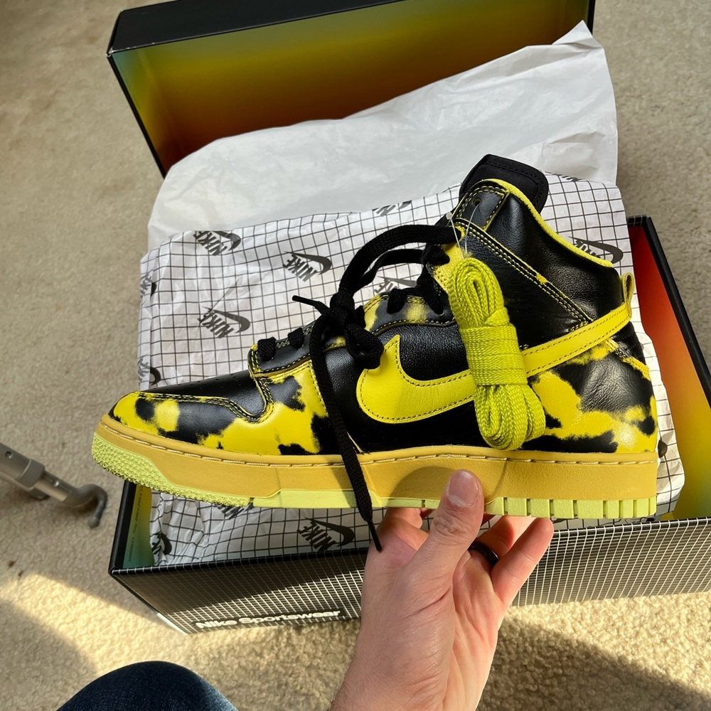 Nike Black and Yellow High-Top Sneakers